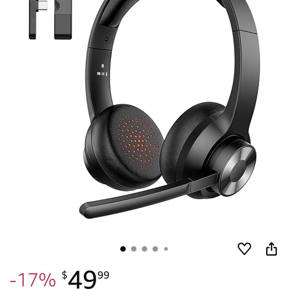 Wireless Headset with Mic for Work, Bluetooth 5.4 Office Headset with Al Noise C - Picture 2 of 9